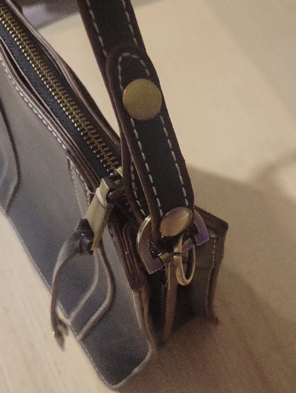 Simply Noelle Dark Brown Leather Messenger Crossbody